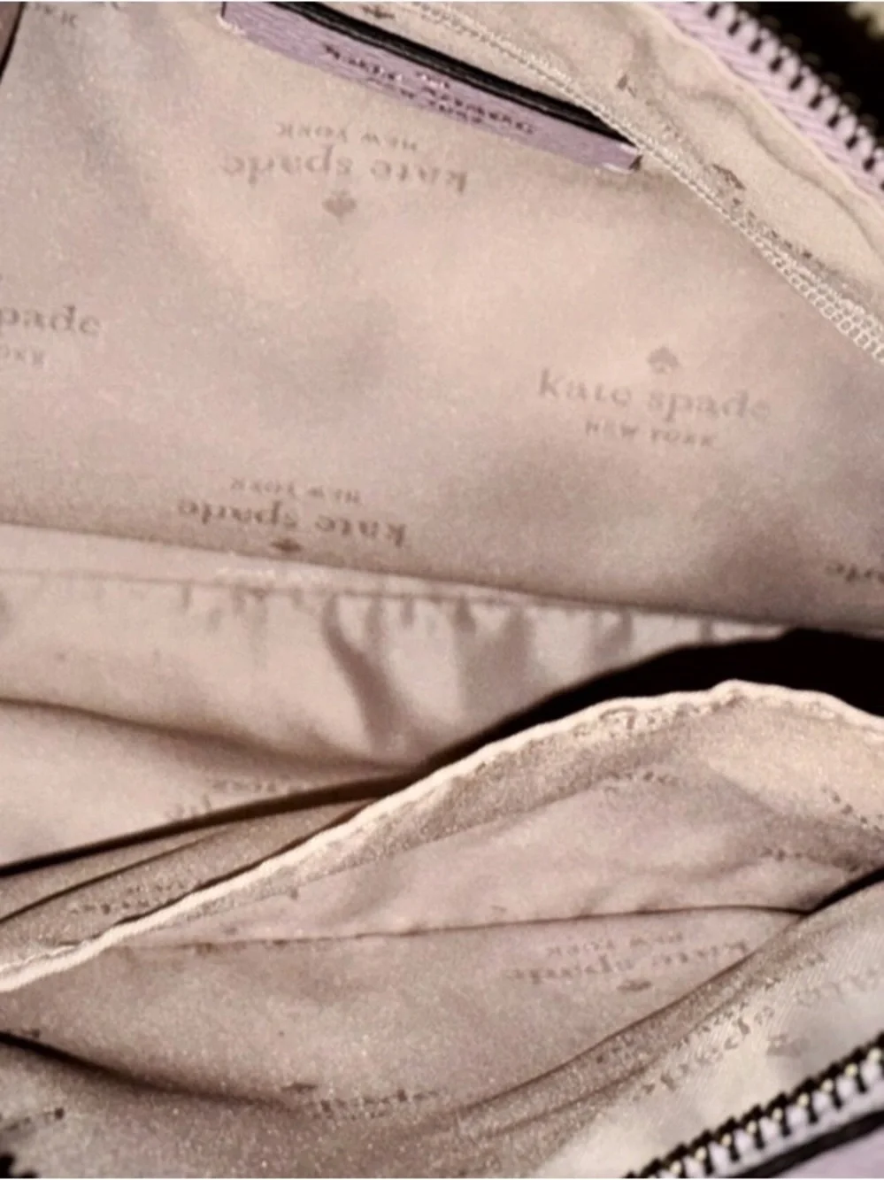 kate spade Lilac Pebbled Leather Shoulder Bag with Striped Strap